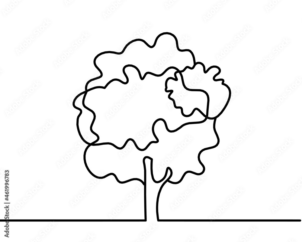 Abstract tree as line drawing on the white background. Vector Abstract tree as line drawing on the white background. Vector