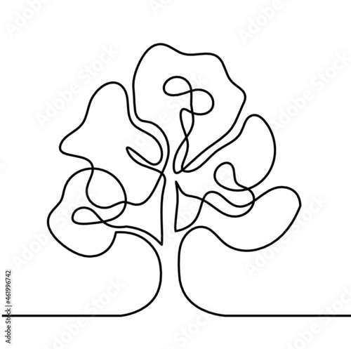 Abstract tree as line drawing on the white background. Vector
