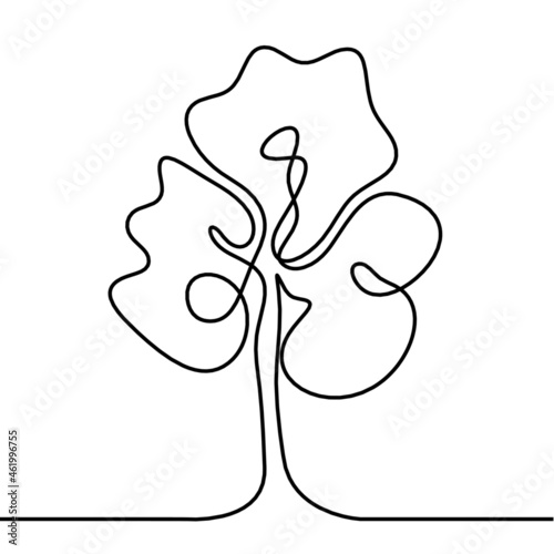 Abstract tree as line drawing on the white background. Vector