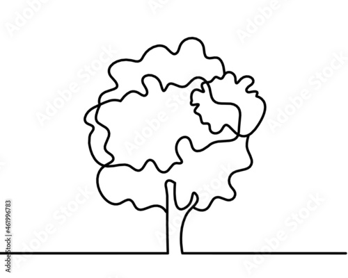 Abstract tree as line drawing on the white background. Vector