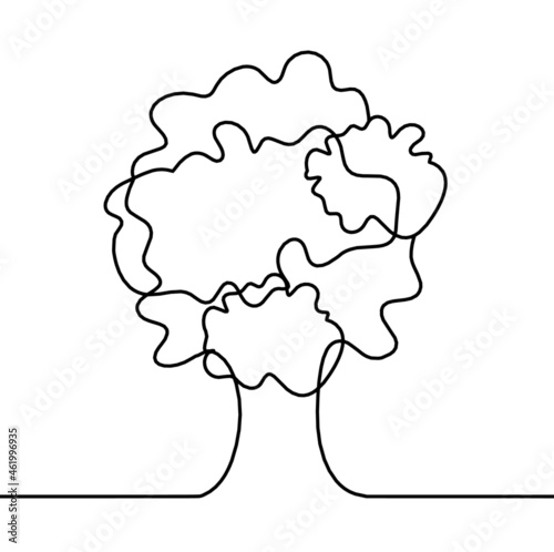 Abstract tree as line drawing on the white background. Vector