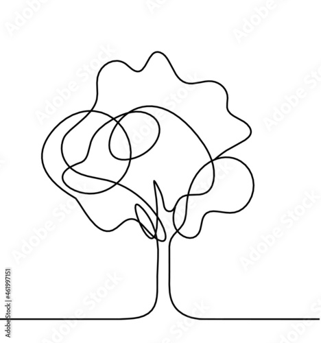 Abstract tree as line drawing on the white background. Vector