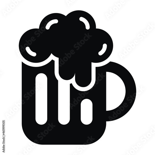 beer glyph icon, Merry Christmas and Happy New Year icons for web and mobile design.