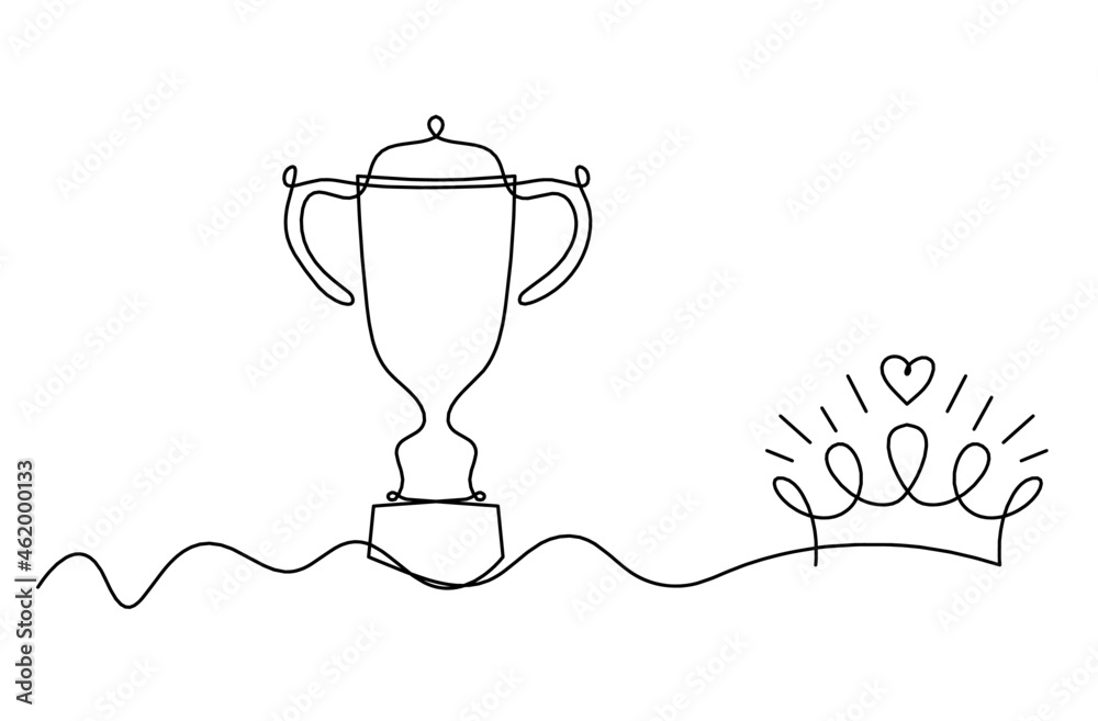 Abstract cup as continuous lines drawing on white as background. Vector Abstract cup as continuous lines drawing on white as background. Vector