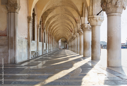Venice, Italy, the front porch of Doge's Palace St. Mark Square