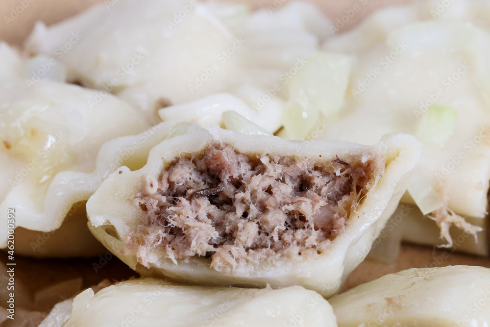 Traditional polish dumplings filled with meat.