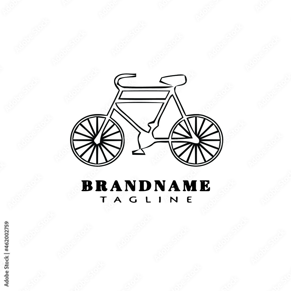 bike cartoon logo icon design template black isolated vector illustration