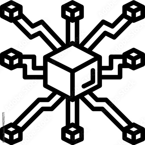 non fungible token line icon