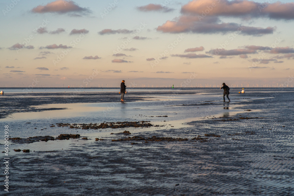 Beach Sunset Sonnenuntergang Cuxhaven Strand Wattenmeer Beach Sunset Sonnenuntergang Cuxhaven Strand Wattenmeer