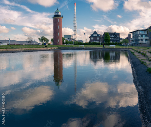 Beach Sunset Sonnenuntergang Cuxhaven Lighthouse reflection in water Wattenmeer 