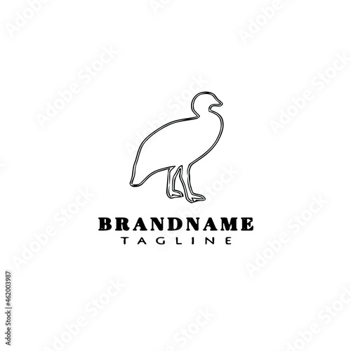 bird logo cartoon icon design template black isolated hand drawn illustration