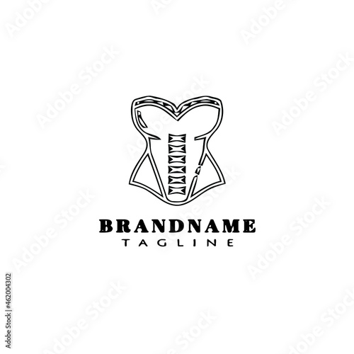 cute bustier logo cartoon icon template black cute vector illustration