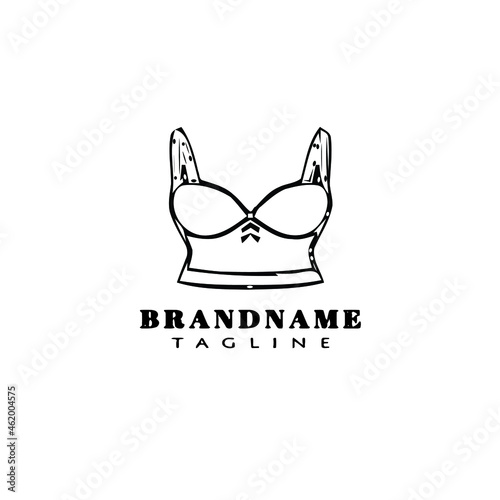 cute bustier logo cartoon icon template black isolated vector illustration