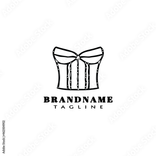 bustier logo cartoon icon template black vector illustration