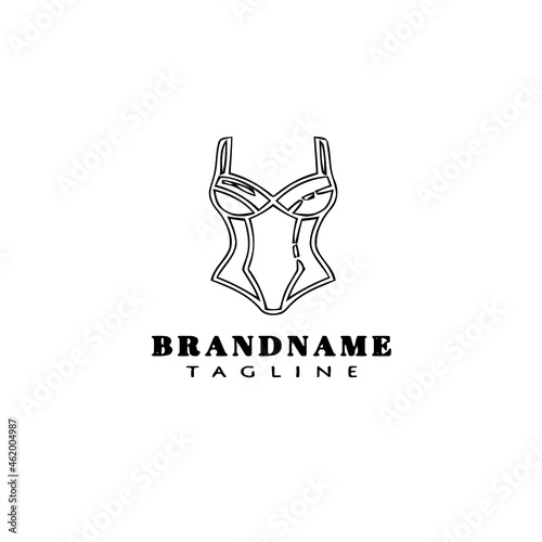 bustier logo cartoon icon template black isolated illustration