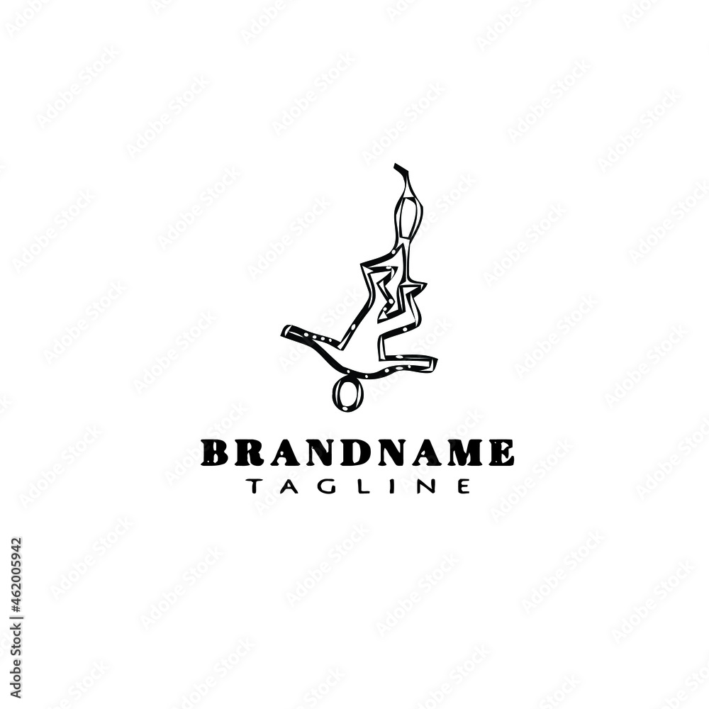 bungee jumper cartoon logo icon design template black isolated vector illustration bungee jumper cartoon logo icon design template black isolated vector illustration