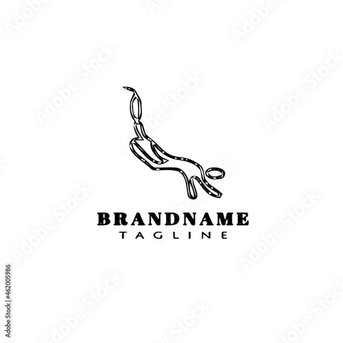 bungee jumper cartoon logo icon design template cute isolated vector illustration