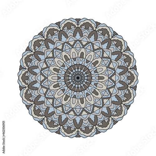 Mandala illustration for card, wall art, sticker or any creative project. Round lace pattern. Intuitive drawing, art-therapy.