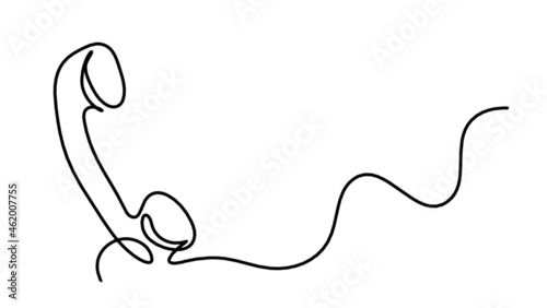 Abstract handset as line drawing on white background. Vector