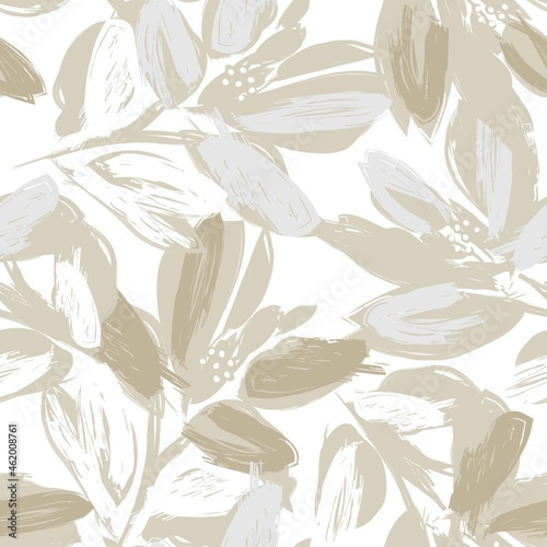 Floral Brush strokes Seamless Pattern Background