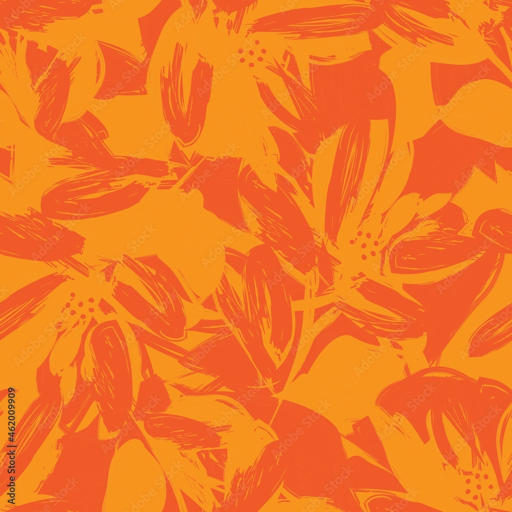 Floral Brush strokes Seamless Pattern Background