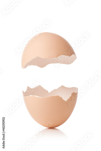 broken egg shell isolated on white background.