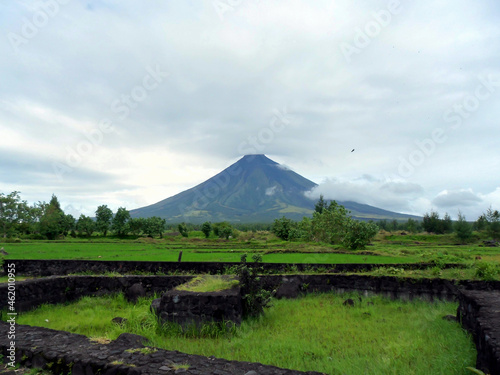 Mount Mayon in Cagsawa on the Philippines January 18, 2012 photo