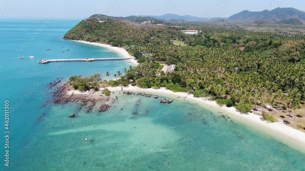 4K Shooting With Drone. Beach in tropical paradise, Koh Yao Yai island in Phang-nga, Thailand. Landscape with tropical. 4K Shooting With Drone. Beach in tropical paradise, Koh Yao Yai island in Phang-nga, Thailand. Landscape with tropical.