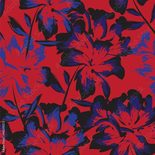Floral Brush strokes Seamless Pattern Background