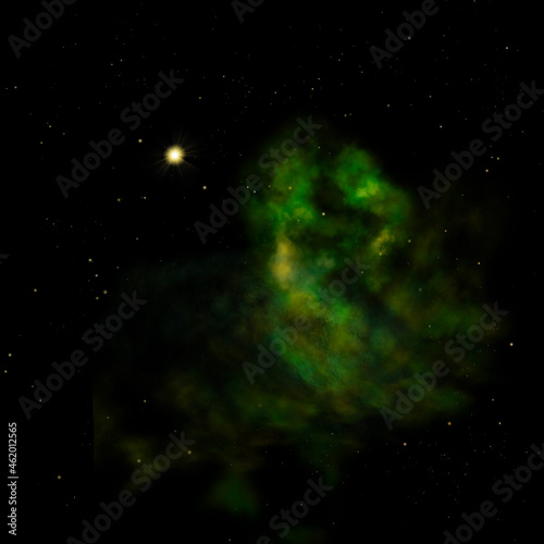 Star field in space and a nebulae