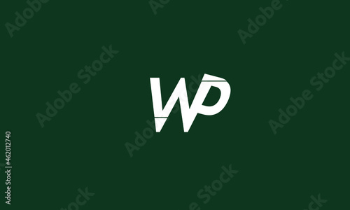 Alphabet letters Initials Monogram logo WP, PW, W and P
