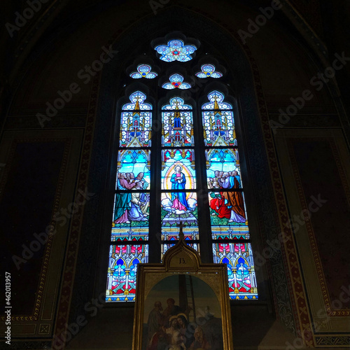 Ornate stained glass windows