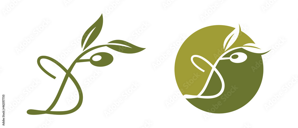 Olive Monogram Initial Letter D Olive Monogram Initial Letter D