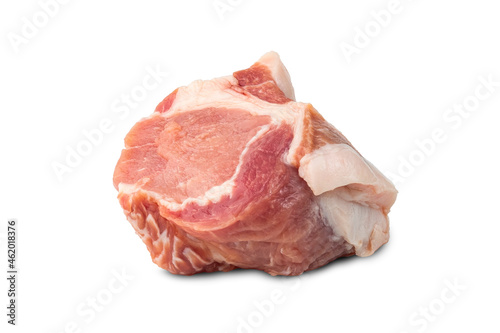 Raw pork shoulder isolated on white background with clipping path.