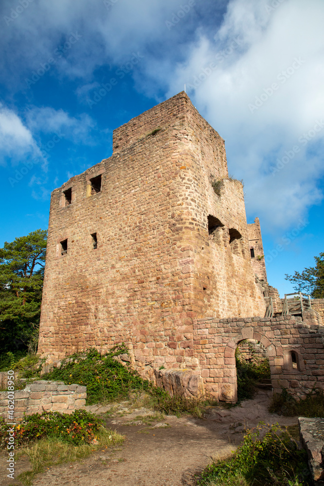 scenic castle husseren les chateaux in Alsace region