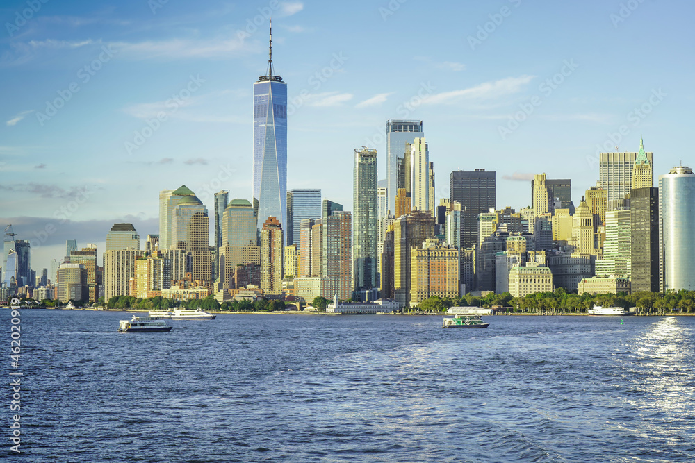 New York City skyline urban view with historical architecture New York City skyline urban view with historical architecture
