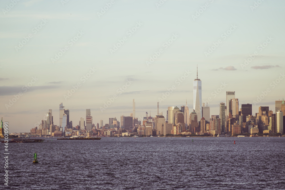 New York City skyline urban view with historical architecture