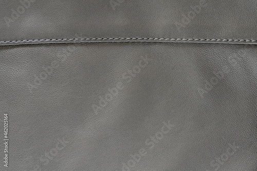 Taupe gray color lambskin leather texture with seam