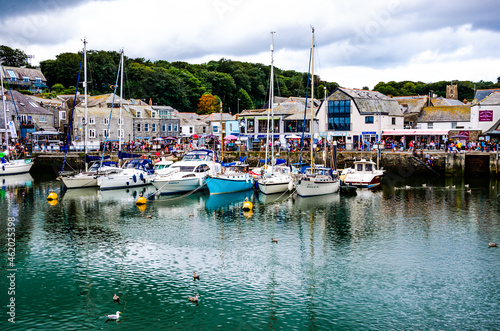 Beautiful harbour in a cloudy day at Padstow, England, United Kingdom 