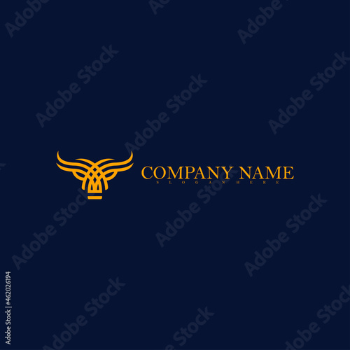 premium line bull logo vector design. Creative modern bull head logo design