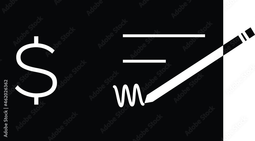 Bank Check related glyph icon. Isolated on white background. illustration Bank Check related glyph icon. Isolated on white background. illustration