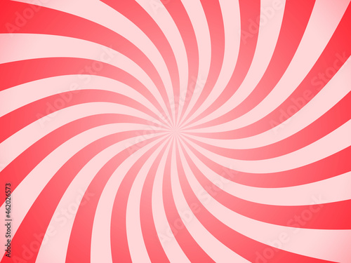 red and white swirl sunburst vector background. Swirling radial pattern background. Vector illustration for swirl design. Vortex starburst spiral twirl square. 