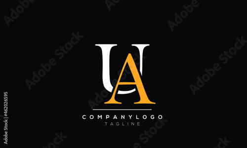 Abstract Letter Initial UA AU Vector Logo Design Template