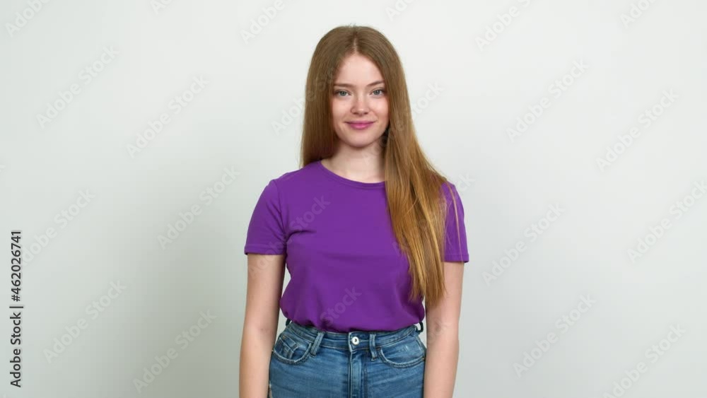 Teenager girl with happy face over isolated background