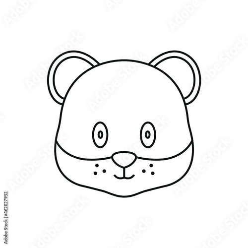 teddy bear line icon vector cute