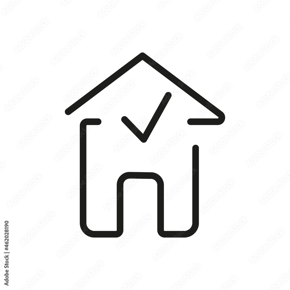 Vector Line Icon Related Home, Cottage, House, Building