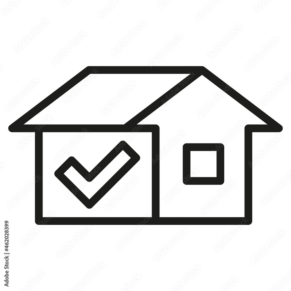 Vector Line Icon Related Home, Cottage, House, Building