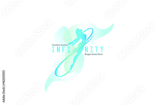 freedom woman invinity logo exclusive design inspiration 