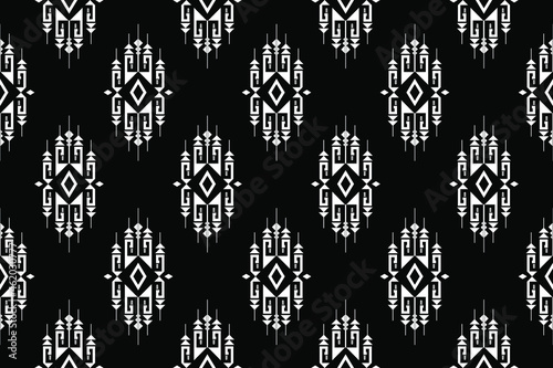 Geometric ethnic oriental seamless pattern traditional Design for background,carpet,wallpaper.clothing,wrapping,Batik fabric,Vector illustration.embroidery style - Sadu, sadou, sadow or sado