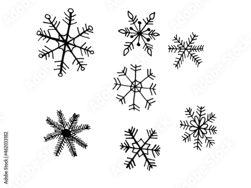 set of snowflakes